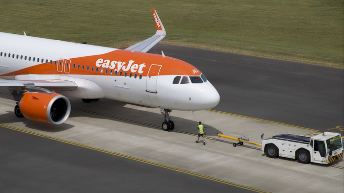 EasyJet plane at Southend Airport.
