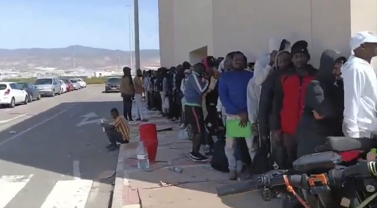 Almeria Streets Fill With Migrant Residency Applicants Sleeping Rough To Keep Place In Queues