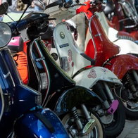 Exhibition of classic Vespas.