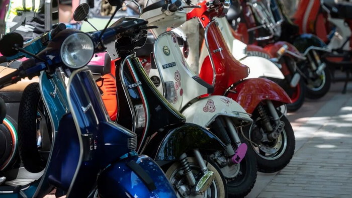 Exhibition of classic Vespas.