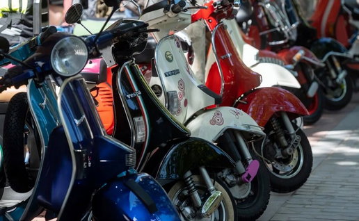 Exhibition of classic Vespas.