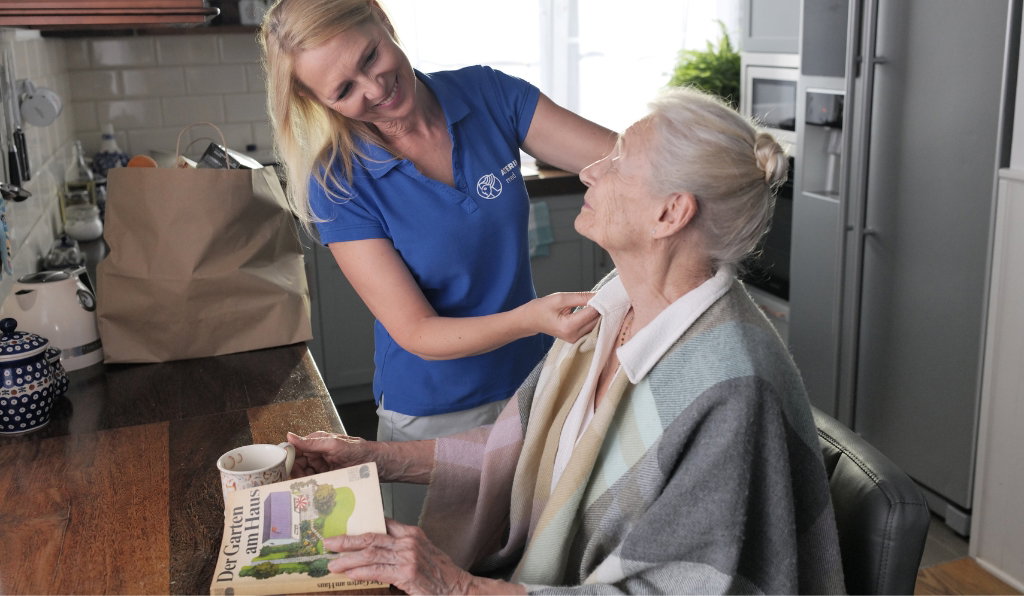 Caregivers helping seniors.