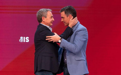 Zapatero and Sánchez together in 2022.