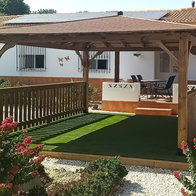 5m x 5m Hip Roof Gazebo with Balusrade by Wood2Go