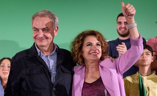 Ex PM José Luis Rodríguez Zapatero with María Jesús Montero.