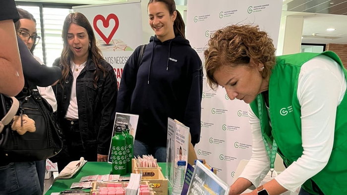 A donation table.