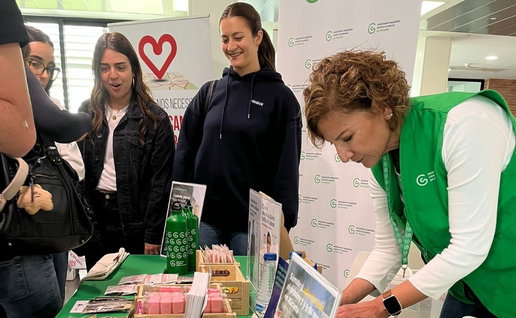 A donation table.