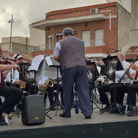 The band performing.