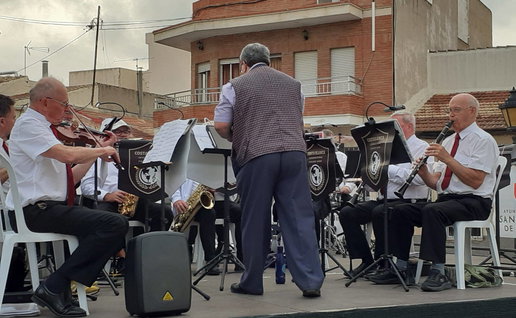 The band performing.