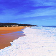 Blue sky and sandy beach in Spain