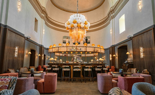 Elegant bar area at the Stradom House hotel in Krakow