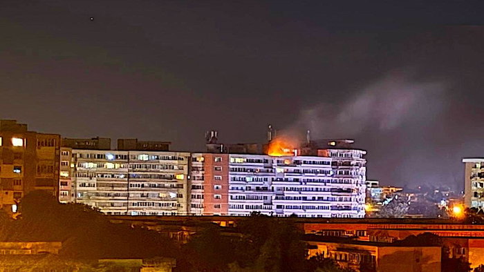 Drone explosion in Galati, Romania.