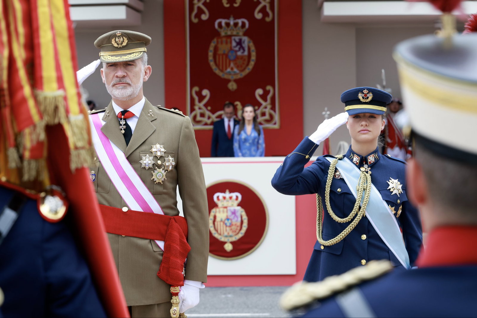 Princess Leonor makes her debut appearance at military parade alongside King Felipe VI
