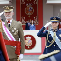 The king and princess of Spain dressed in military attire