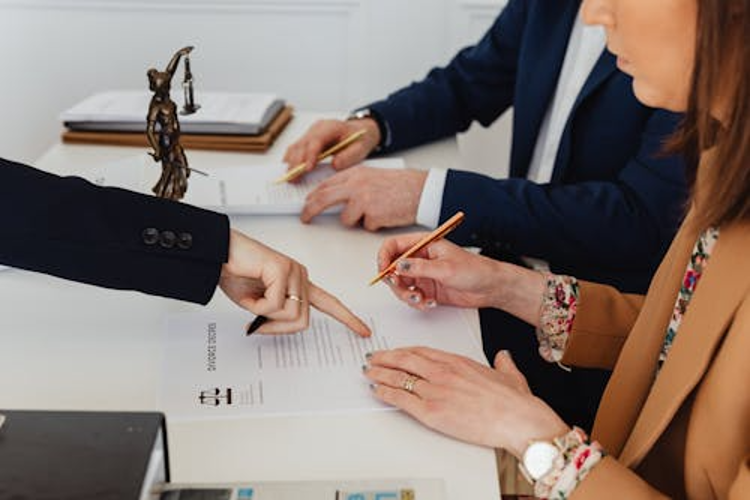 Couple sat with an attorney seeking advice