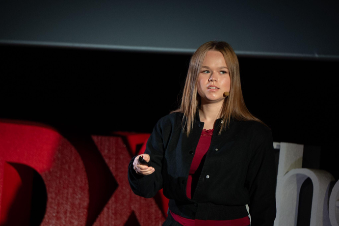 Nina, a student at Lady Elizabeth School, invited to share her ideas about the future at TEDxThe British School of Málaga Youth