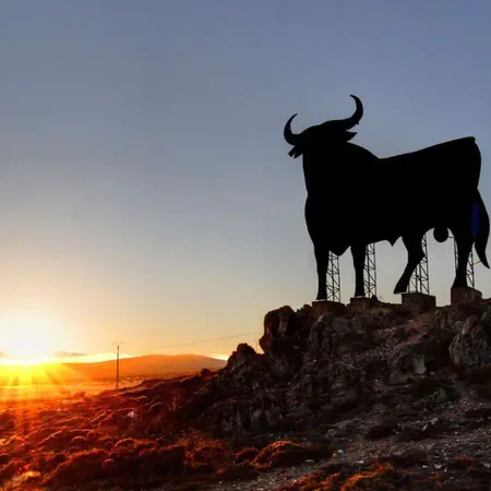 The iconic Spanish bull image.