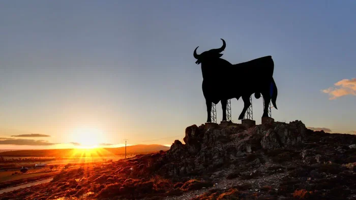 The iconic Spanish bull image.
