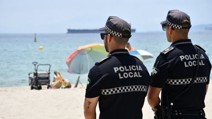 Local police patrol beaches.