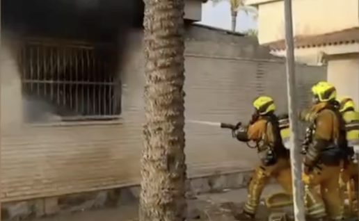 Firefighters in Orihuela.