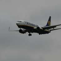 A Ryanair flight in the air