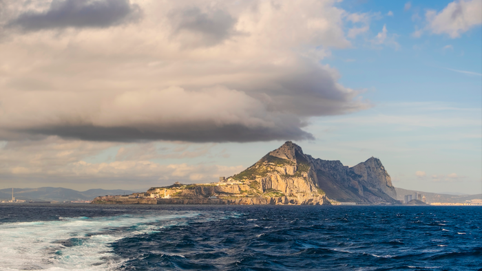 The rock of Gibraltar from the Ocean