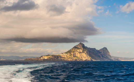 The rock of Gibraltar from the Ocean