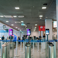 Biometric check at an airport