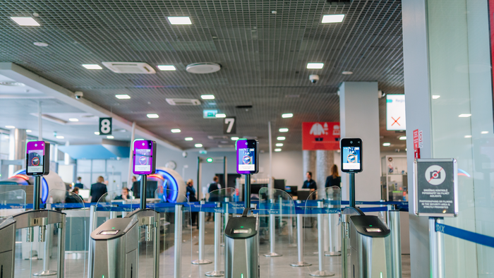 Biometric check at an airport