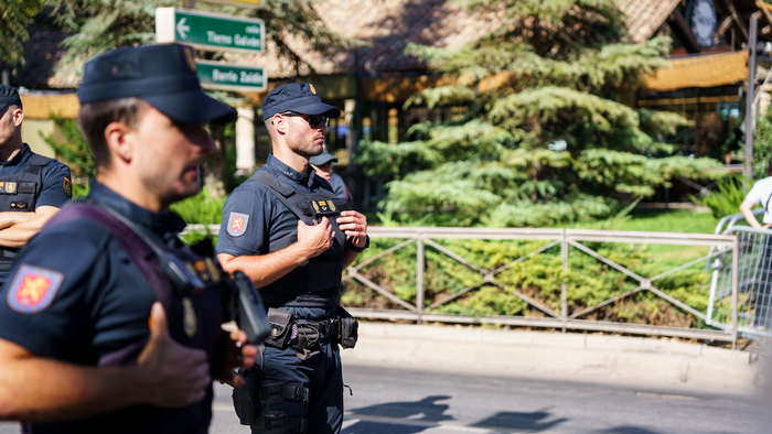 Police officers patrolling the streets of Granada