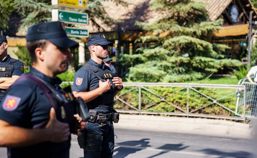 Police officers patrolling the streets of Granada