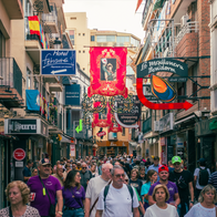 Busy tourist street in Benidorm