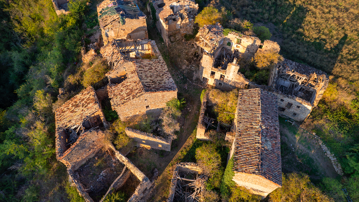 An abandoned village in rural Spain