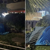 Torremolinos tent set up in local green area