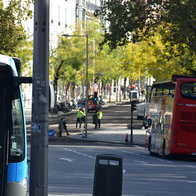 Buses in Madrid.