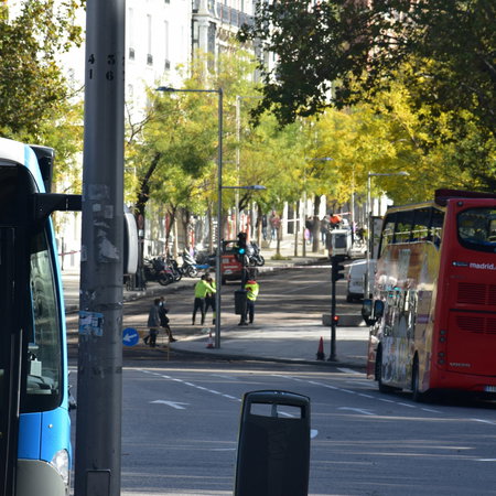 Buses in Madrid.