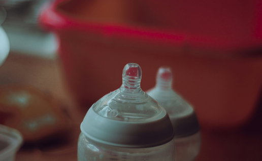 Breast milk bottles.
