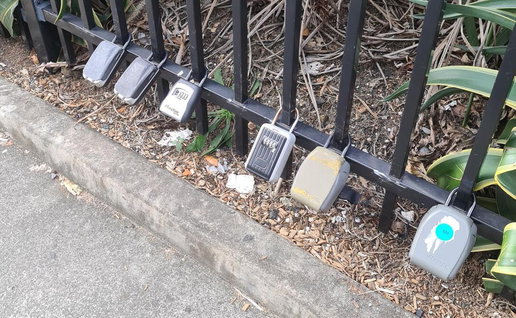 lock boxes on railings so be removed