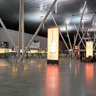 The airport.