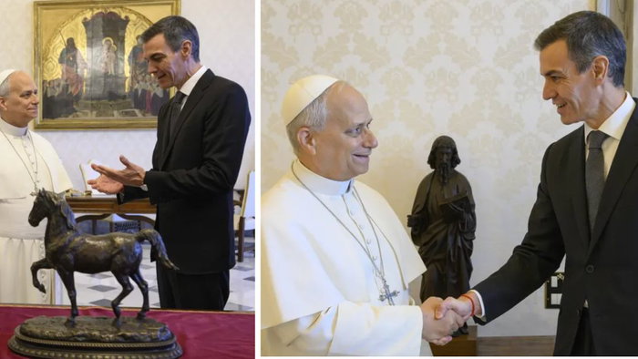 Pope Leo XIV has welcomes Spanish Prime Minister Pedro Sánchez