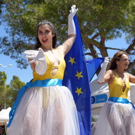 Crowds gathered during Europe Day celebrations in Palmanova