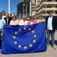 Residents attending Europe Day celebrations in Calp with European flags and live entertainment