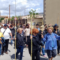 Residents taking part in the San Isidro pilgrimage procession in Villajoyosa
