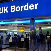 UK border control at Heathrow Airport.