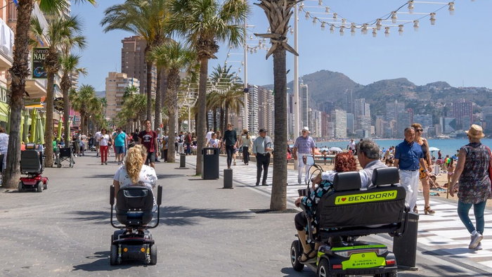 Benidorm, cracking down on mobility scooter use.
