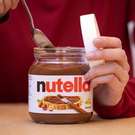 ar of Italian Nutella hazelnuts cream made by Ferrero.