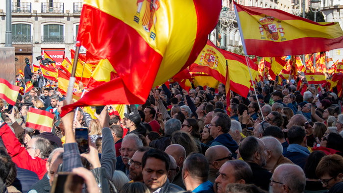 Protesters in Madrid