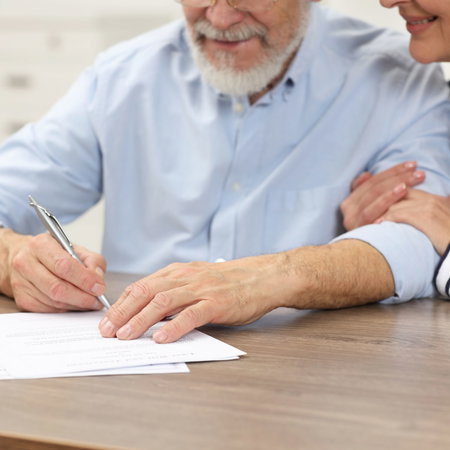 Signing a will.