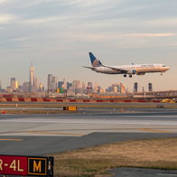 Aircraft lifting off fromNewark Liberty International Airport in New Jersey