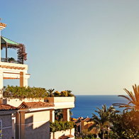 A house by the sea at sunset